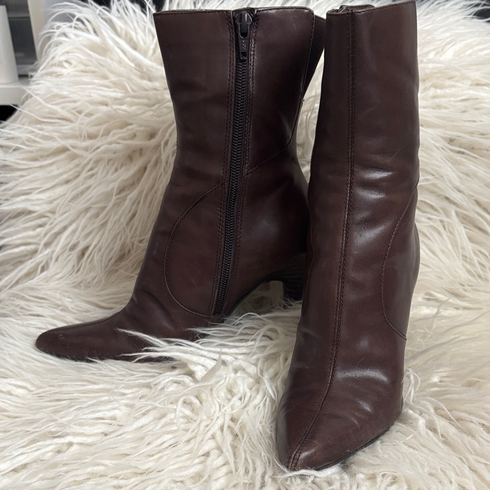 Nine West Dark Brown Heeled Boots